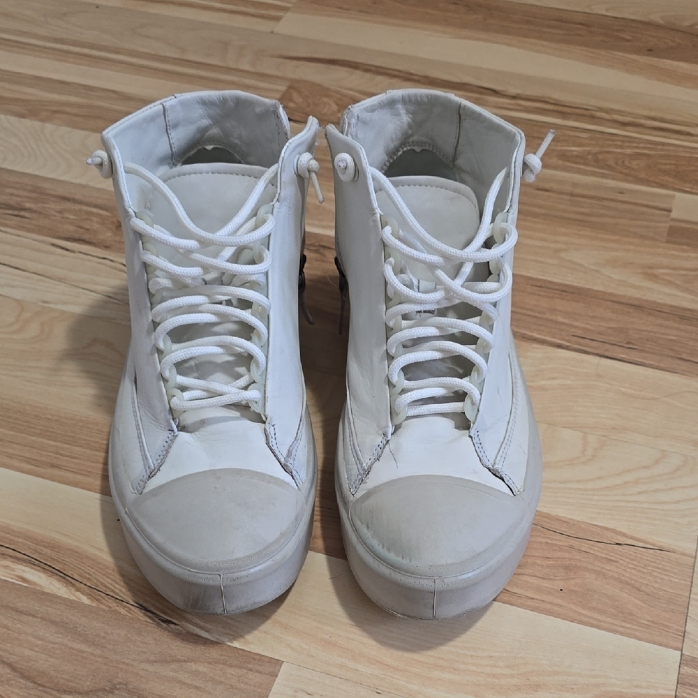 ECCO Soft 7 High-Top Sneaker  221813-01152  Women's Size US10 41 Bone Leather